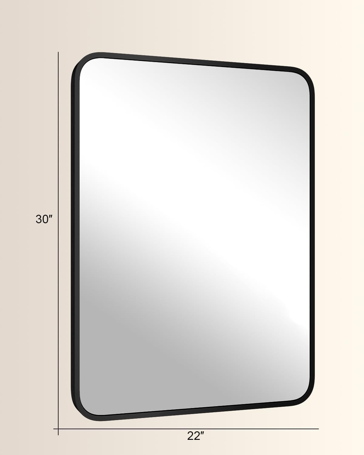 30" x 22" Bathroom Mirror Black Bathroom Mirrors for Over Sink Modern Bathroom Vanity Mirror for Bedroom Entryway or Living, Metal Framed HD Tempered Glass Room Horizontal or Vertical