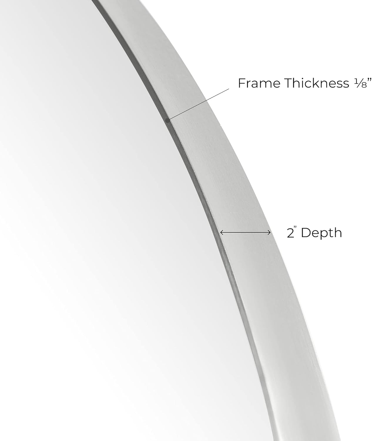 ARIEL 30 Inch Stainless Steel Frame Round Wall Mirror, Distortion Free, 2" Deep Set Frame, Décor Mirror for Bathroom, Living Room, Bedroom and Hall Entryway - Brushed Nickel