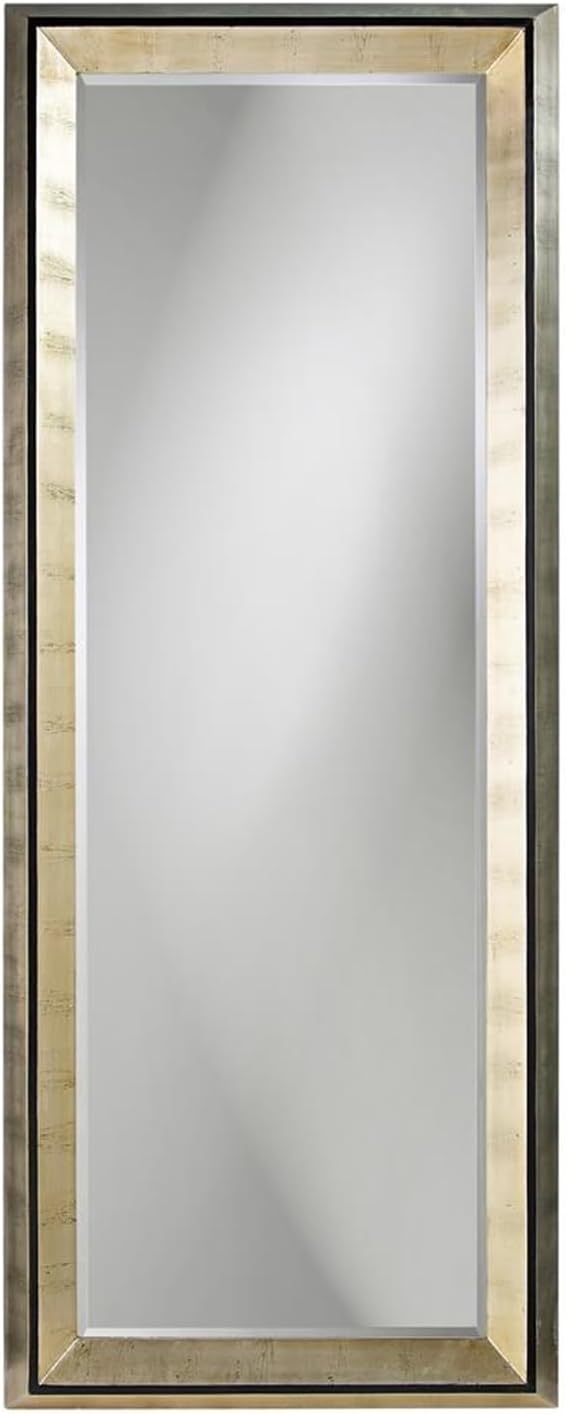 Howard Elliott Alexander Leaning & Standing Full Length Oversized Mirror, Traditional Antique Bronze Wall Mounted Floor Mirror with Wood Frame, for Home, Living Room & Bedroom, 82 x 46 Inch