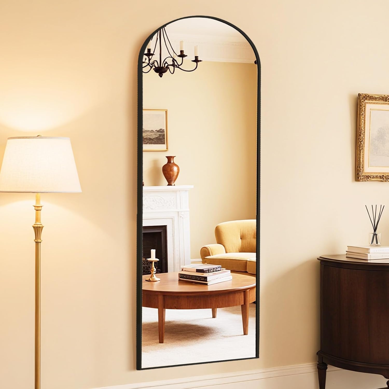 DUMOS Gold Circle Mirror for Wall 24.02 inch, Bathroom Round Mirror for Over Sink, Bathroom, Entryway, Bedroom, Vanity