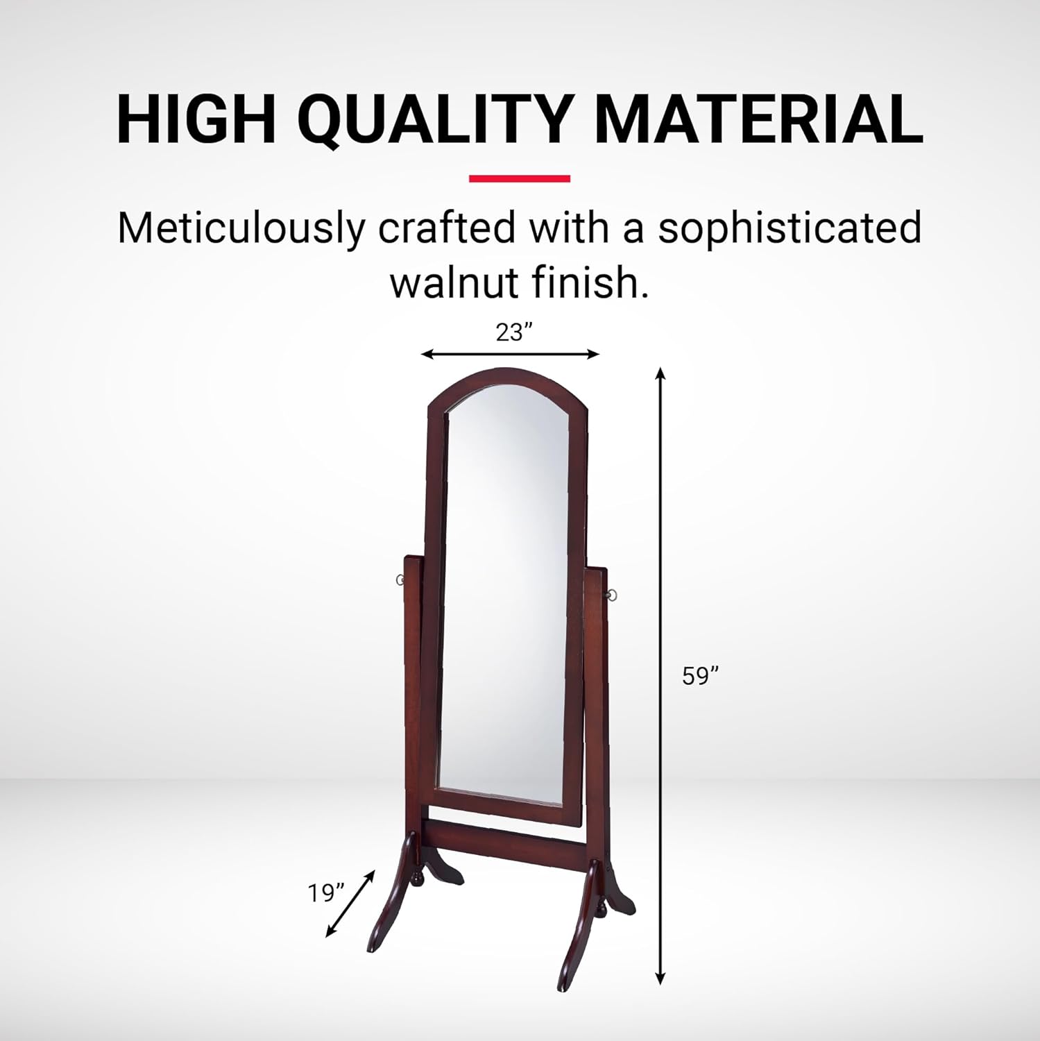 Proman Products - Barrington Full Length Free Standing Swivel Oval Traditional Classic Cheval Wooden Mirror (Walnut)