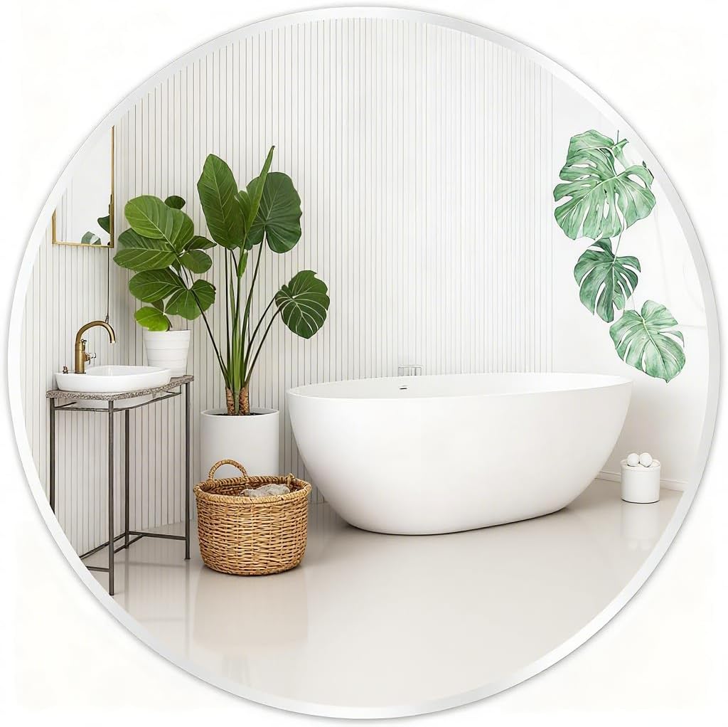 Fabuday Black Circle Mirror for Wall 20 inch - Round Mirrors for Bathroom, Entryway, Living Room, Hallway, Bedroom Decor, Small Matte Framed