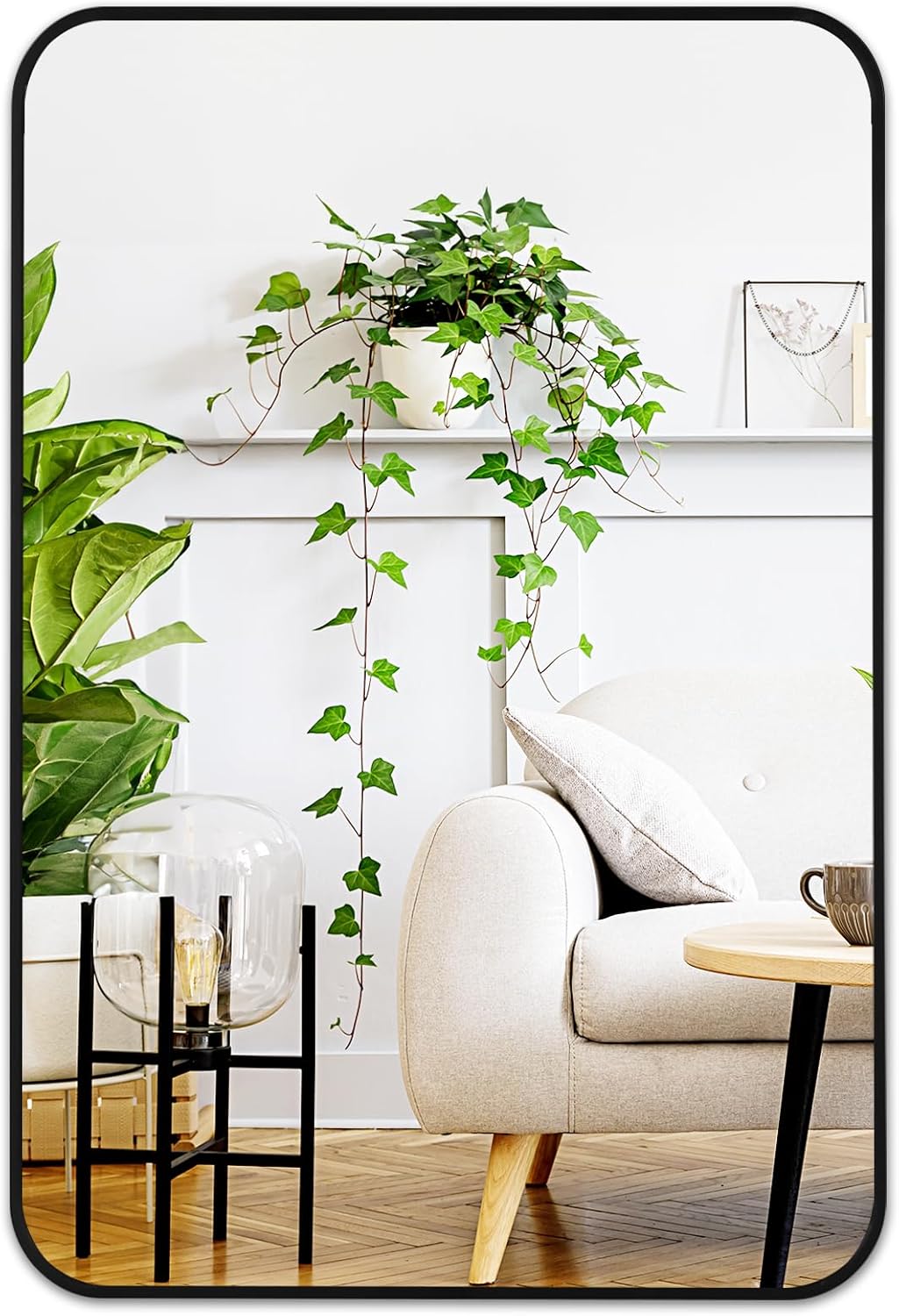 Fabuday Black Circle Mirror for Wall 20 inch - Round Mirrors for Bathroom, Entryway, Living Room, Hallway, Bedroom Decor, Small Matte Framed