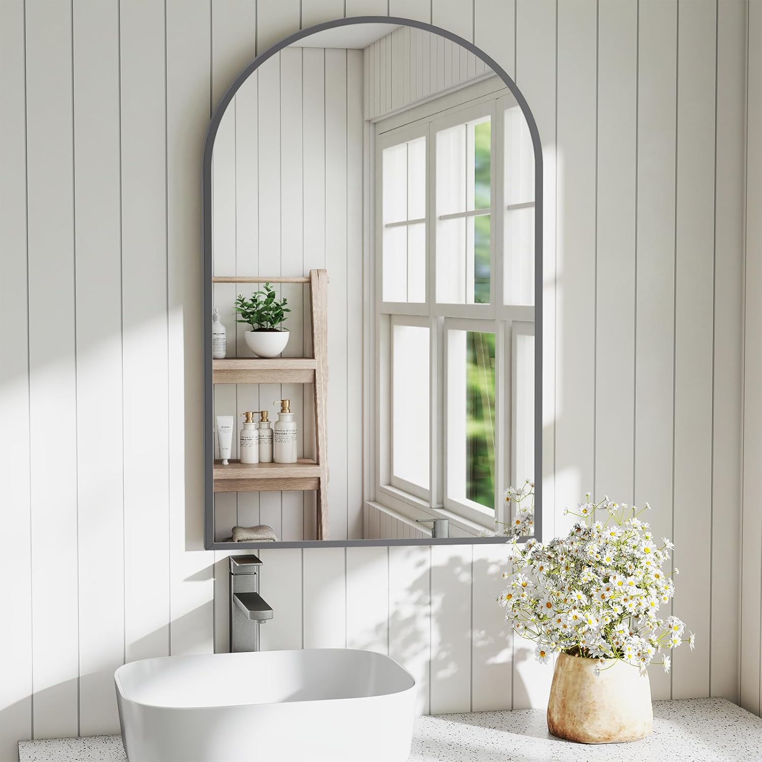 DUMOS Gold Circle Mirror for Wall 24.02 inch, Bathroom Round Mirror for Over Sink, Bathroom, Entryway, Bedroom, Vanity