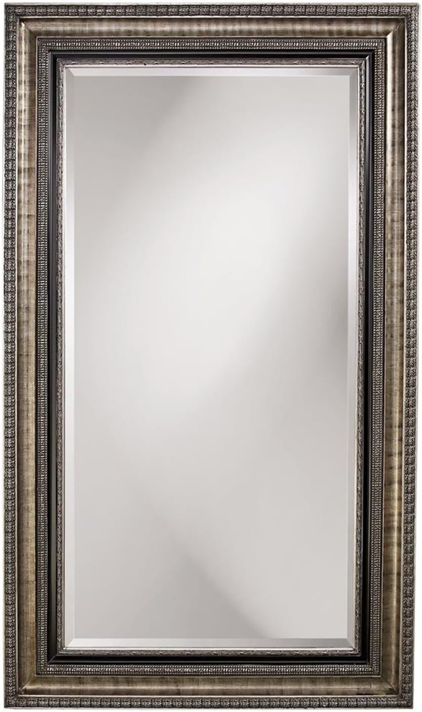 Howard Elliott Alexander Leaning & Standing Full Length Oversized Mirror, Traditional Antique Bronze Wall Mounted Floor Mirror with Wood Frame, for Home, Living Room & Bedroom, 82 x 46 Inch