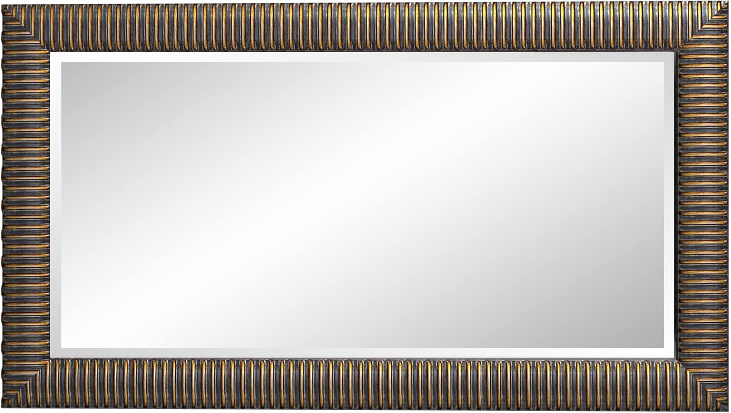 Howard Elliott Alexander Leaning & Standing Full Length Oversized Mirror, Traditional Antique Bronze Wall Mounted Floor Mirror with Wood Frame, for Home, Living Room & Bedroom, 82 x 46 Inch