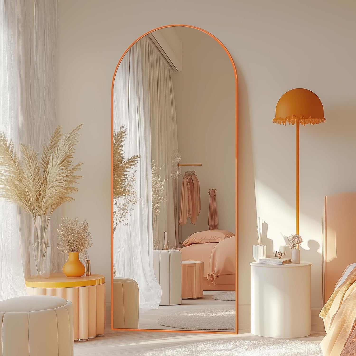 Antok Full Length Mirror, 71"x28" Floor Mirror, Arched Floor Standing Freestanding Arch Full Body Mirrors with Stand for Bedroom, Hanging Mounted for Living Room Cloakroom,Black