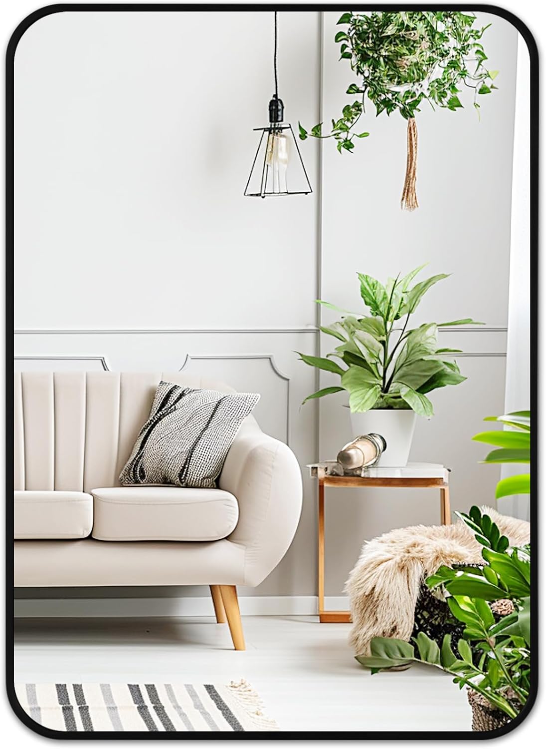 Fabuday Black Circle Mirror for Wall 20 inch - Round Mirrors for Bathroom, Entryway, Living Room, Hallway, Bedroom Decor, Small Matte Framed