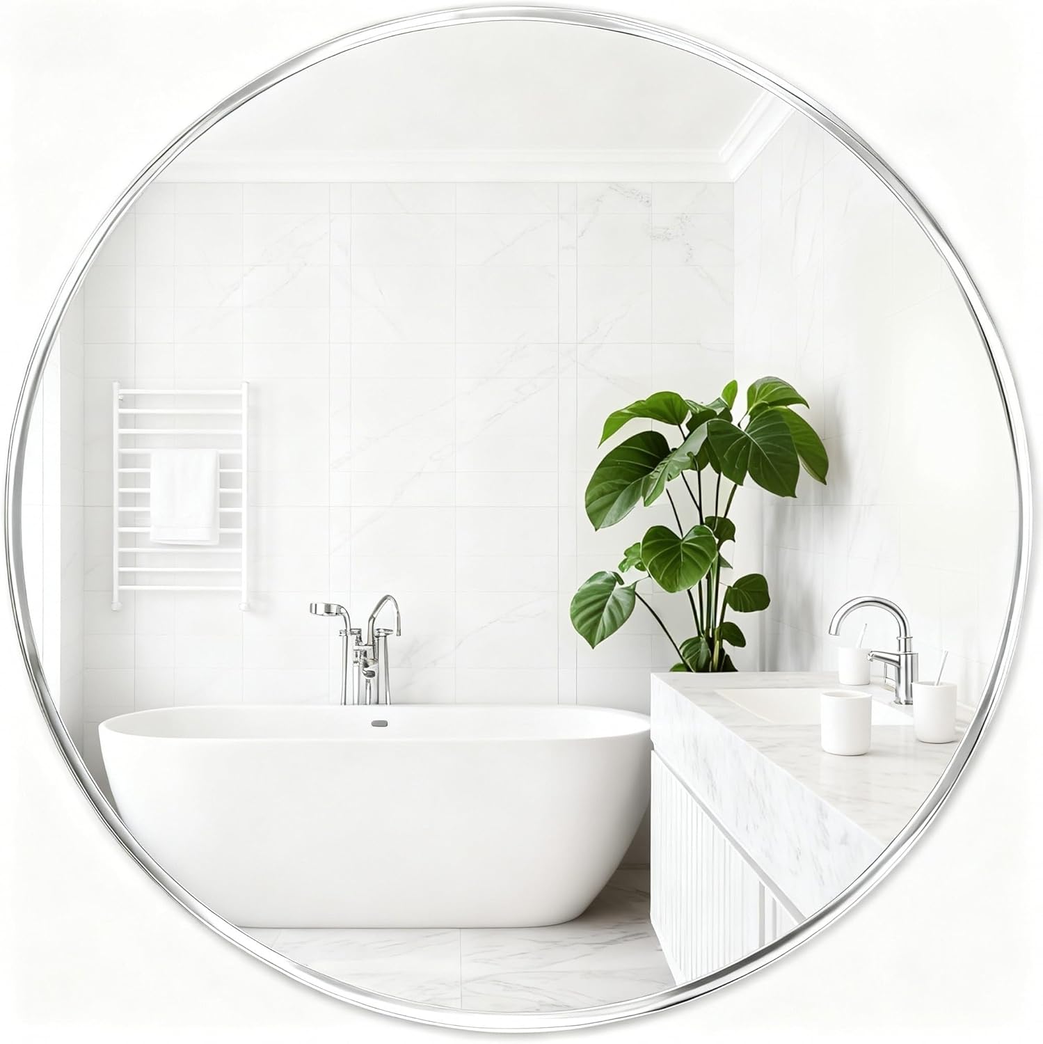 Fabuday Black Circle Mirror for Wall 20 inch - Round Mirrors for Bathroom, Entryway, Living Room, Hallway, Bedroom Decor, Small Matte Framed