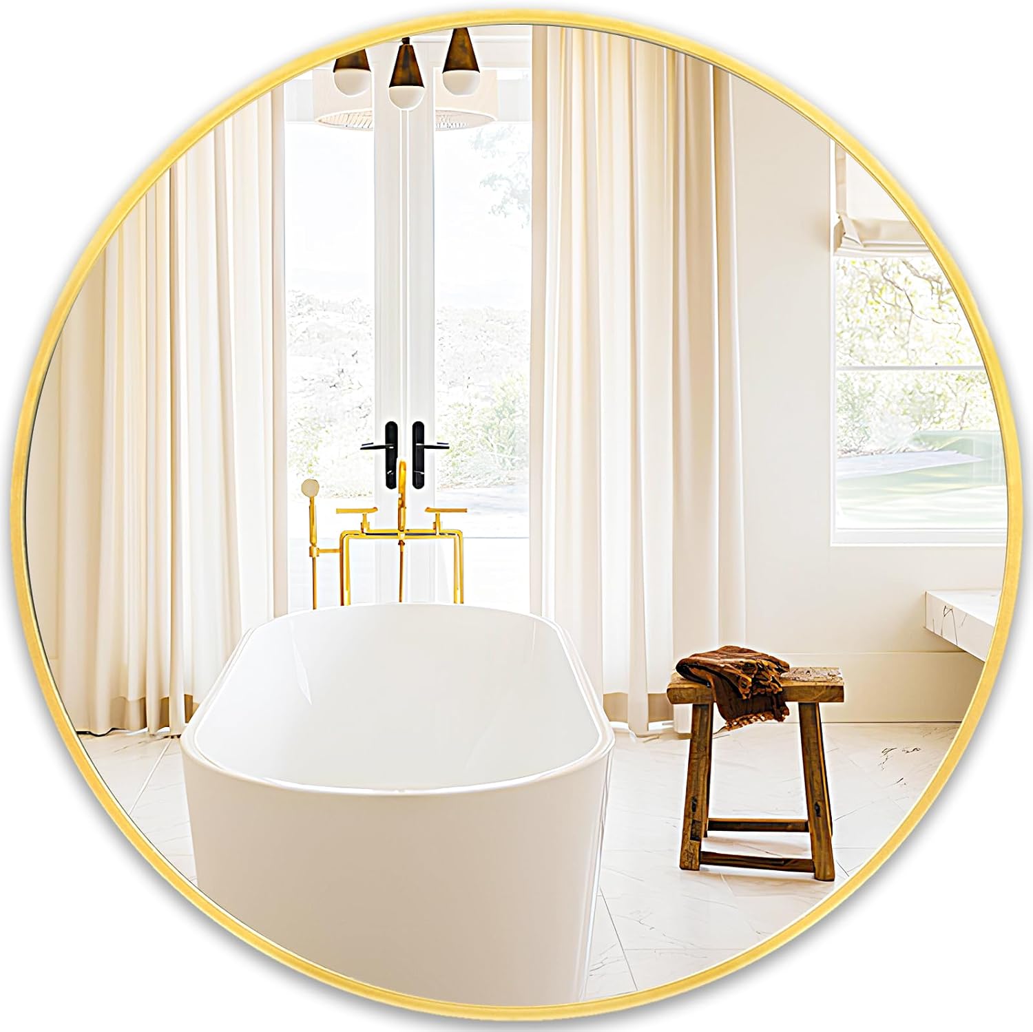 Fabuday Black Circle Mirror for Wall 20 inch - Round Mirrors for Bathroom, Entryway, Living Room, Hallway, Bedroom Decor, Small Matte Framed