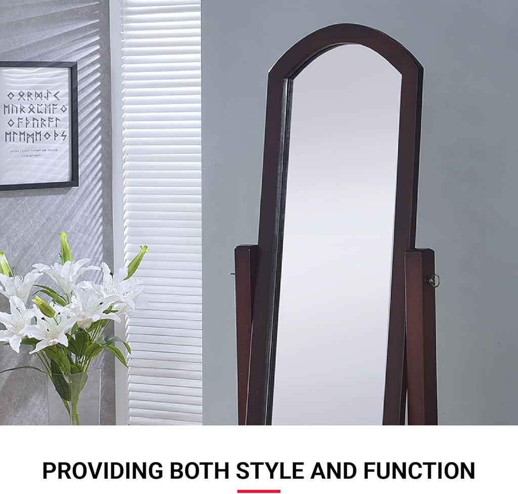 Proman Products - Barrington Full Length Free Standing Swivel Oval Traditional Classic Cheval Wooden Mirror (Walnut)