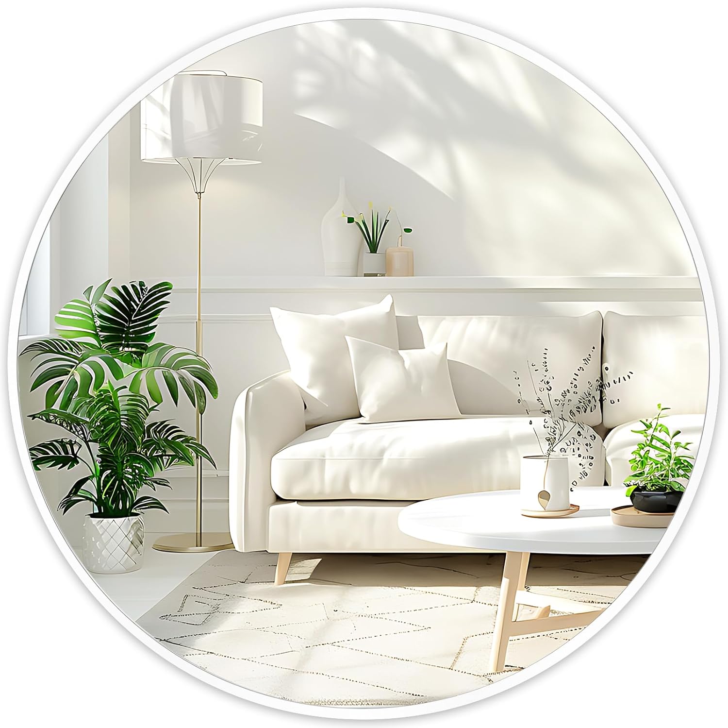 Fabuday Black Circle Mirror for Wall 20 inch - Round Mirrors for Bathroom, Entryway, Living Room, Hallway, Bedroom Decor, Small Matte Framed