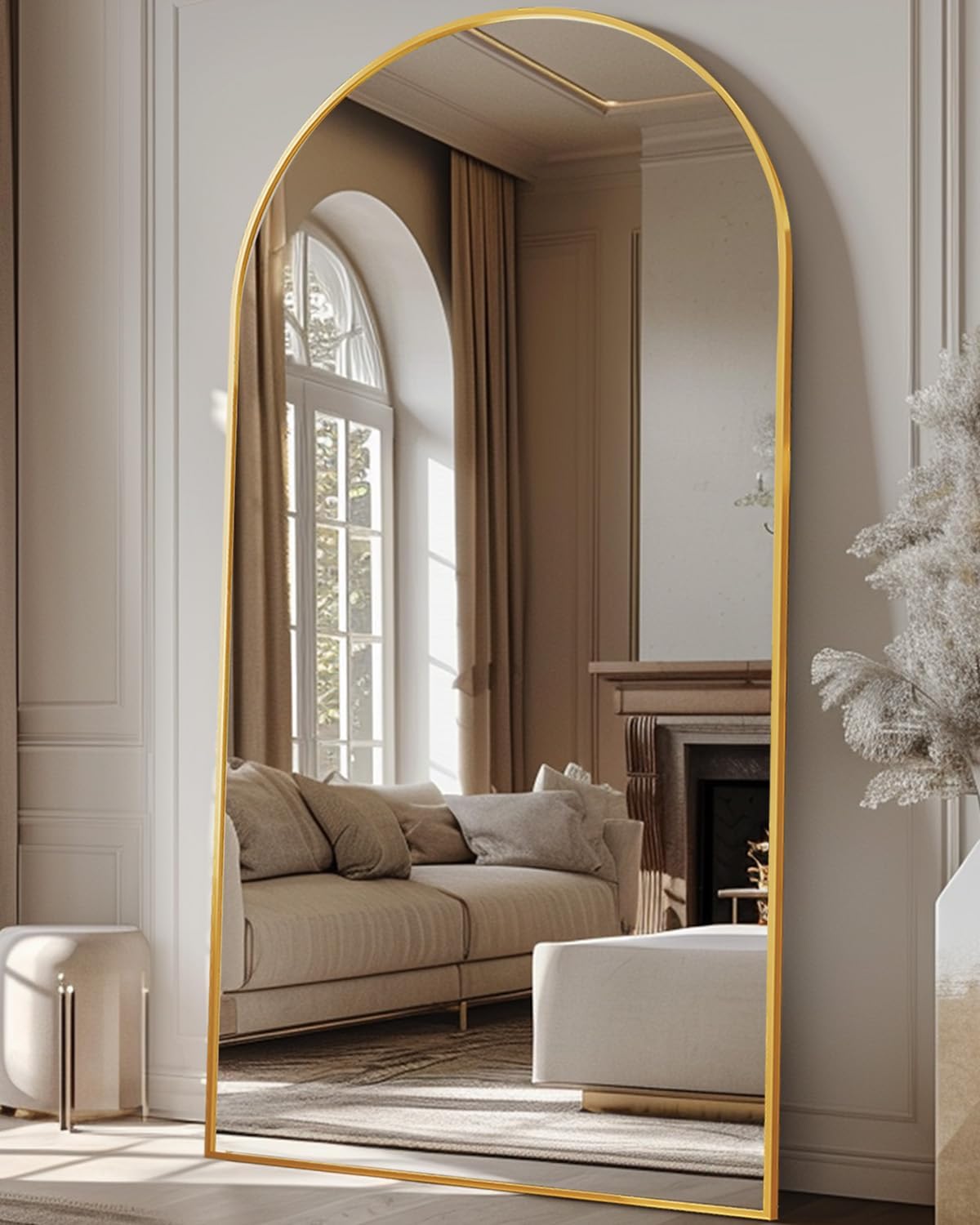 Antok Full Length Mirror, 71"x28" Floor Mirror, Arched Floor Standing Freestanding Arch Full Body Mirrors with Stand for Bedroom, Hanging Mounted for Living Room Cloakroom,Black