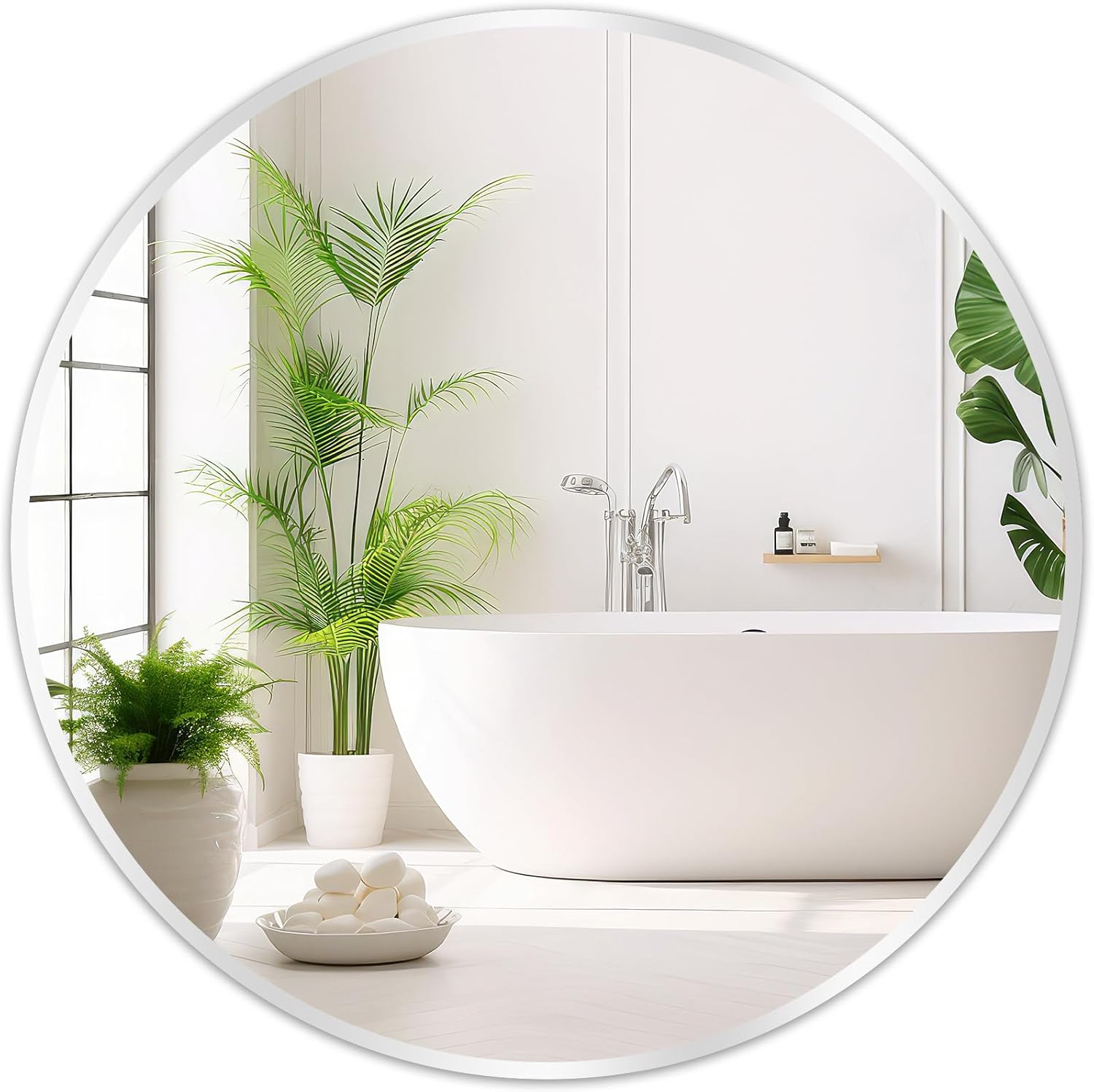 Fabuday Black Circle Mirror for Wall 20 inch - Round Mirrors for Bathroom, Entryway, Living Room, Hallway, Bedroom Decor, Small Matte Framed