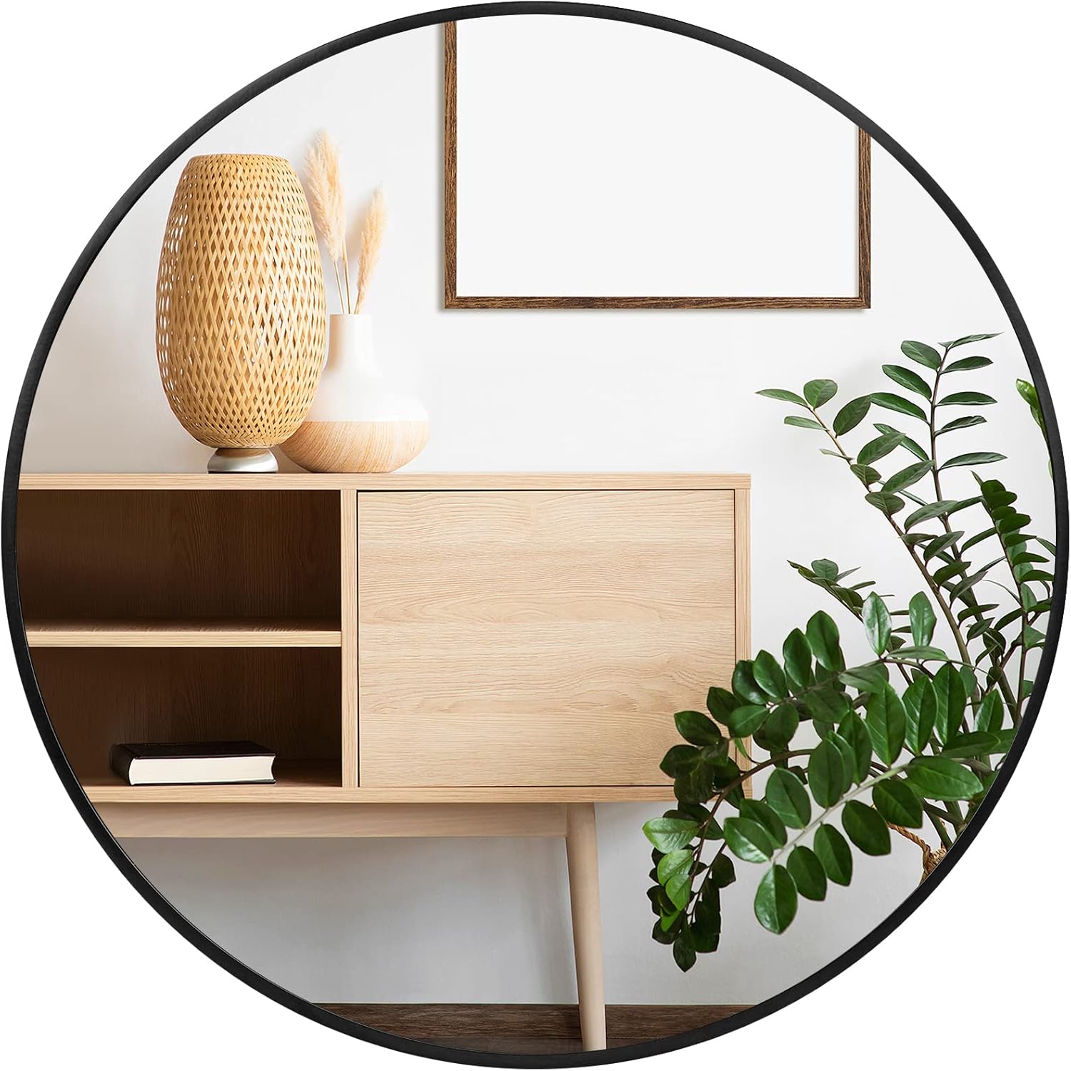 Fabuday Black Circle Mirror for Wall 20 inch - Round Mirrors for Bathroom, Entryway, Living Room, Hallway, Bedroom Decor, Small Matte Framed