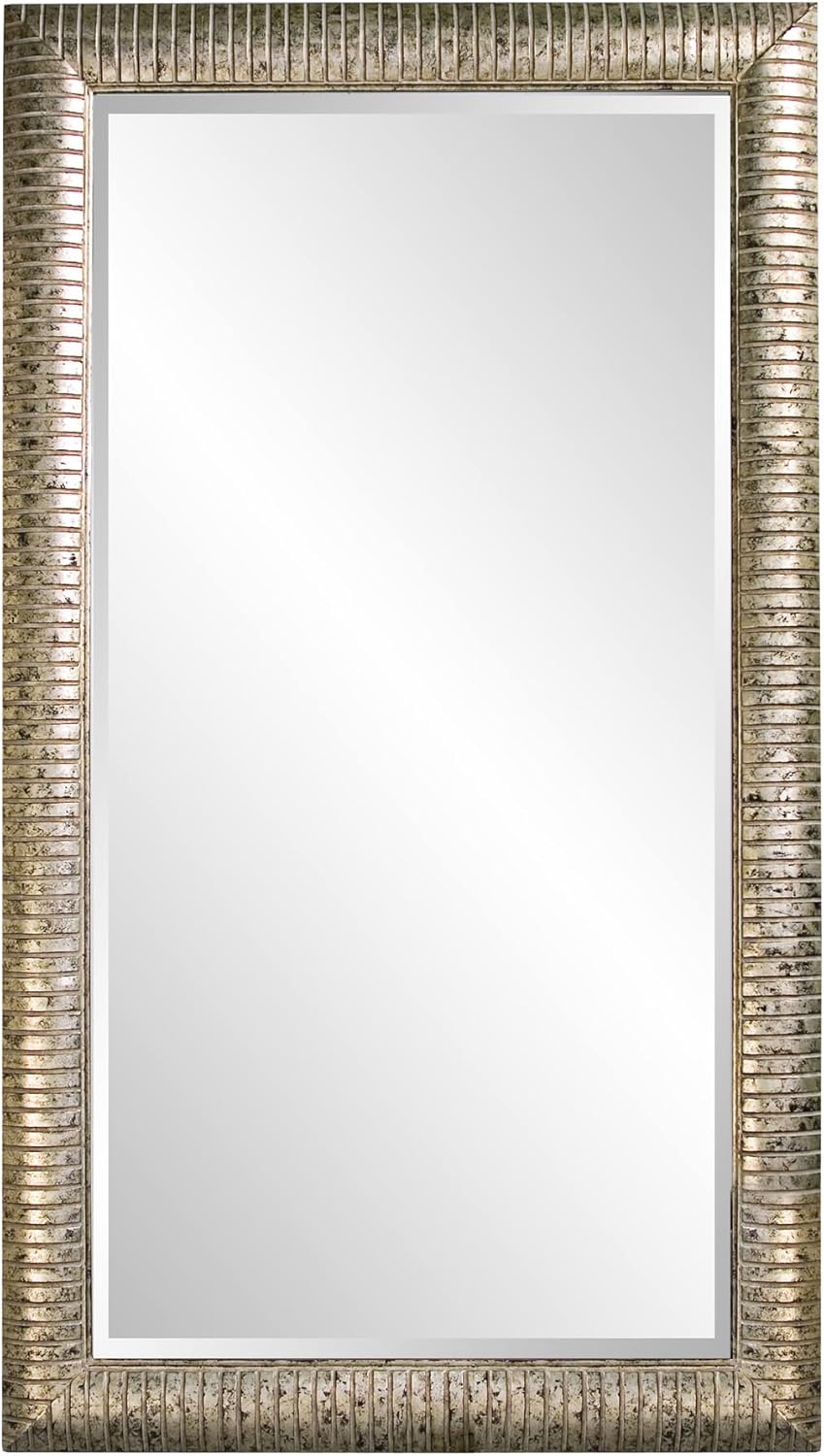 Howard Elliott Alexander Leaning & Standing Full Length Oversized Mirror, Traditional Antique Bronze Wall Mounted Floor Mirror with Wood Frame, for Home, Living Room & Bedroom, 82 x 46 Inch