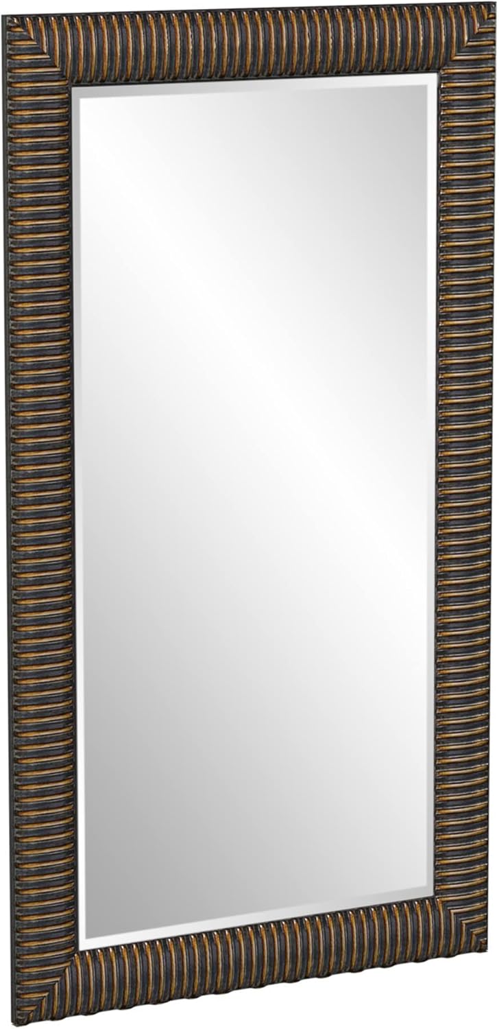 Howard Elliott Alexander Leaning & Standing Full Length Oversized Mirror, Traditional Antique Bronze Wall Mounted Floor Mirror with Wood Frame, for Home, Living Room & Bedroom, 82 x 46 Inch