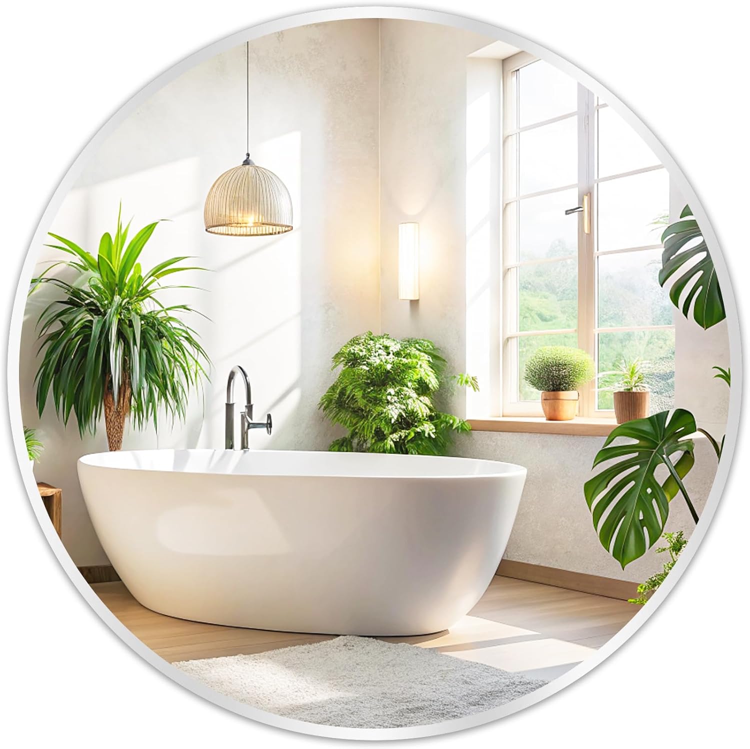 Fabuday Black Circle Mirror for Wall 20 inch - Round Mirrors for Bathroom, Entryway, Living Room, Hallway, Bedroom Decor, Small Matte Framed