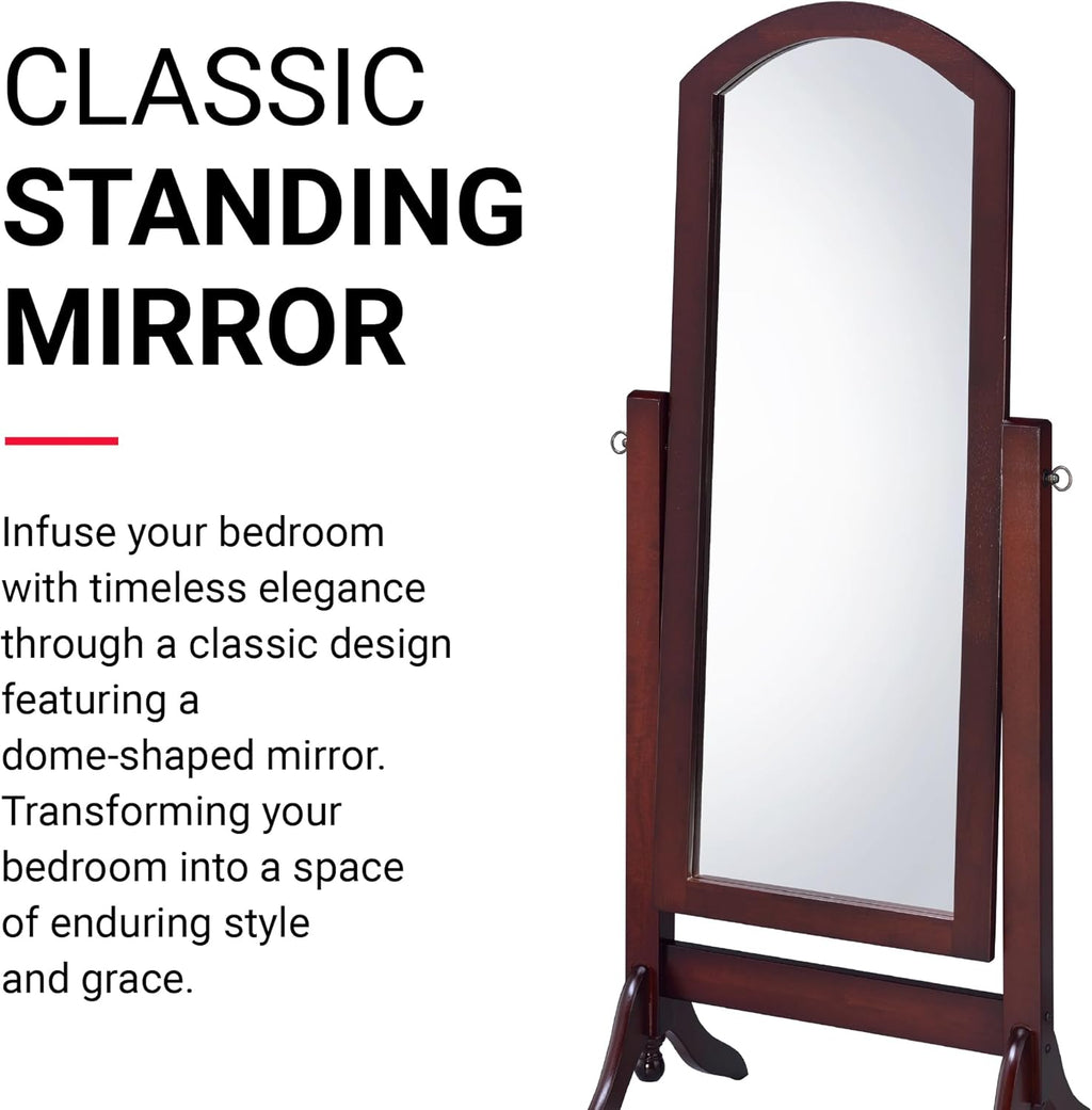 Proman Products - Barrington Full Length Free Standing Swivel Oval Traditional Classic Cheval Wooden Mirror (Walnut)