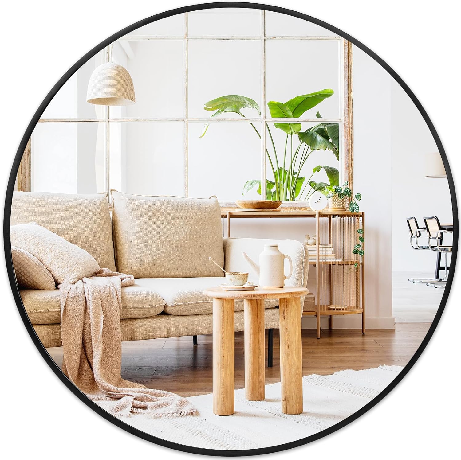 Fabuday Black Circle Mirror for Wall 20 inch - Round Mirrors for Bathroom, Entryway, Living Room, Hallway, Bedroom Decor, Small Matte Framed