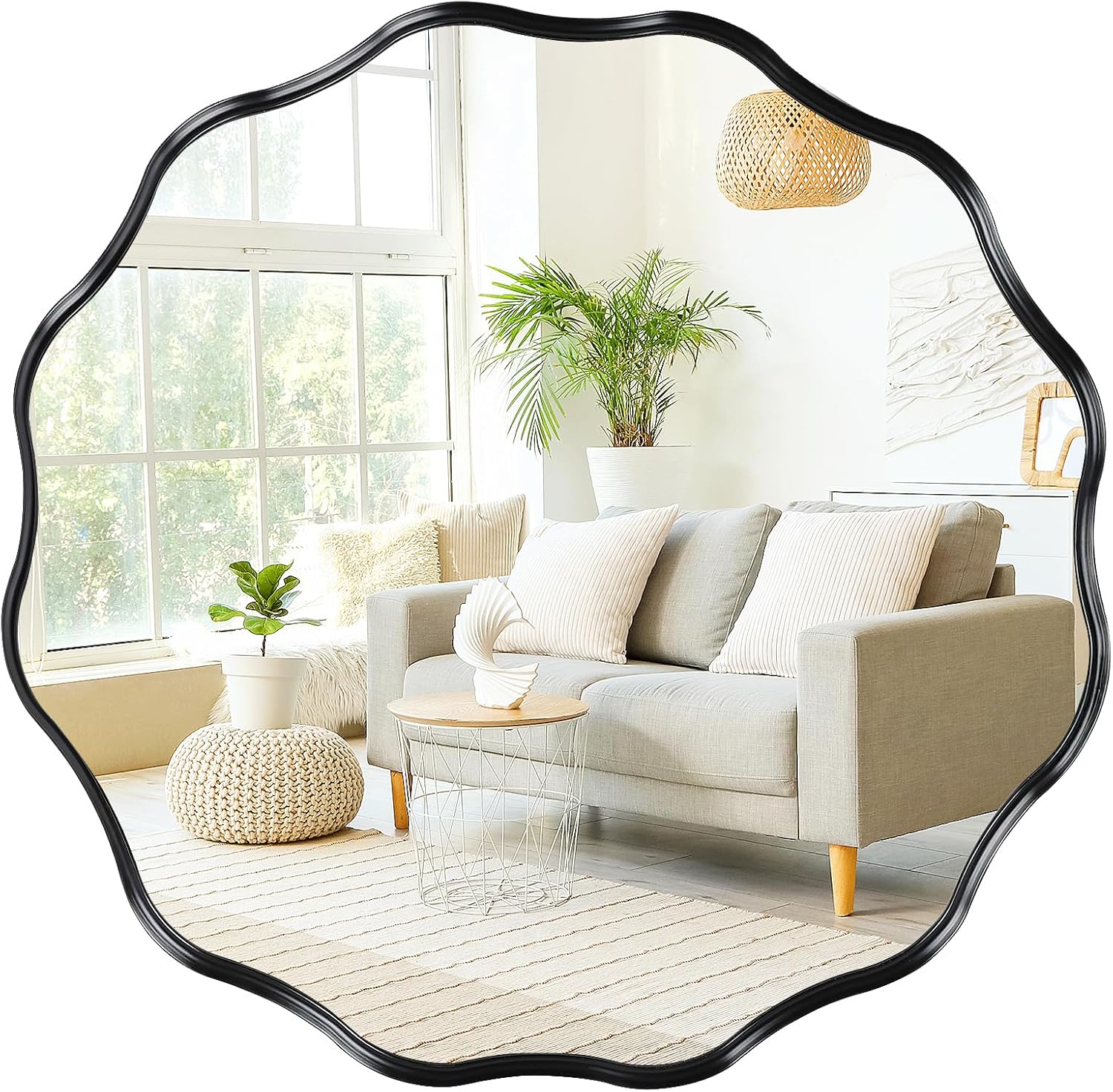 Fabuday Black Circle Mirror for Wall 20 inch - Round Mirrors for Bathroom, Entryway, Living Room, Hallway, Bedroom Decor, Small Matte Framed