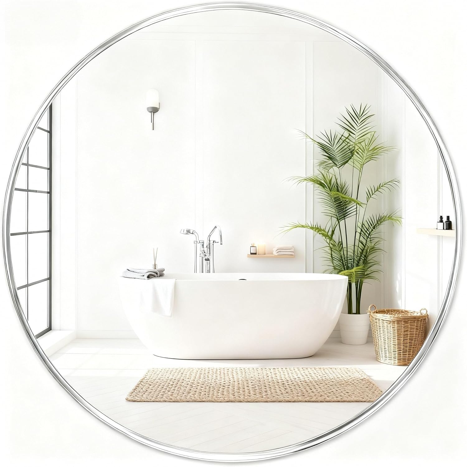 Fabuday Black Circle Mirror for Wall 20 inch - Round Mirrors for Bathroom, Entryway, Living Room, Hallway, Bedroom Decor, Small Matte Framed