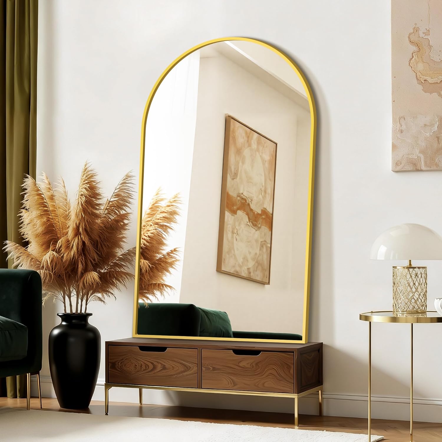 FICTOR Bathroom Mirror for Wall,2 Pack 24”x36” Arched Vanity Bathroom Mirror for Over Sink, Metal Framed with HD Shatter-Proof Glass for Entryway, Living Room,Bedroom(Black)